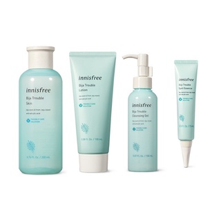 Innisfree Bija Trouble Skin 200ml, Lotion 100ml, Spot Essence 15ml, Cleansing Gel 150ml