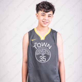 [เสื้อ NBA ของแท้ 100%] พร้อมส่ง‼ เสื้อบาสเด็กโต Golden State Warriors Nike Statement Swingman Jersey - Youth - Kevin Du