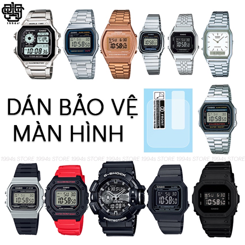 Combo 03 ฟิล์มกันรอยหน้าจอสําหรับ Casio AE-1200, DW-5600, LA670, LA680, B640, A158, AQ-230, A168, ,W