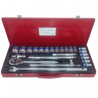 King Tools ชุดเครื่องมือช่างSet 24 Pcs. 1/2" Dr Socket&amp;24 PCcs. Chrome Vanadium