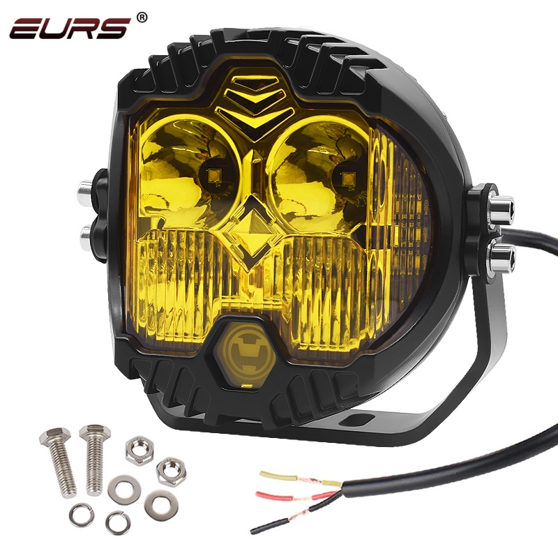 Car LED Headlights 5Inch 50W 5000LM DRL Hi/Lo LED Work Light 4LEDS For Niva Lada Offroad 4x4 UAZ Wra