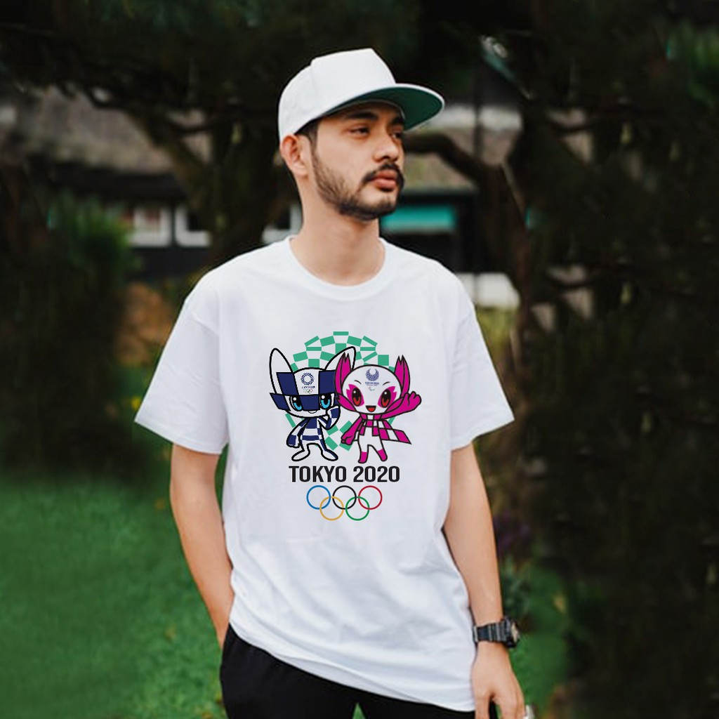 OLYMPICS 2020 เสื้อยืดออกแบบตามผู้หญิง BAJU OLYMPICS DTF PREMIUM COTTON 190GSM VIRUS PRINT