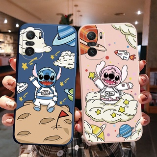 เคสโทรศัพท์มือถือ ขอบสี่เหลี่ยม ลายนักบินอวกาศ Stitch สําหรับ Xiaomi Redmi Note 10 Pro 9S 9A POCO X3 NFC M3 Pro 5G