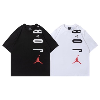 เสื้อยืดแขนสั้นลําลอง ผ้าฝ้าย พิมพ์ลาย A-Jordan เข้ากับทุกการแต่งกาย สไตล์สตรีท แฟชั่นคลาสสิก สําหรับผู้ชาย และผู้หญิง