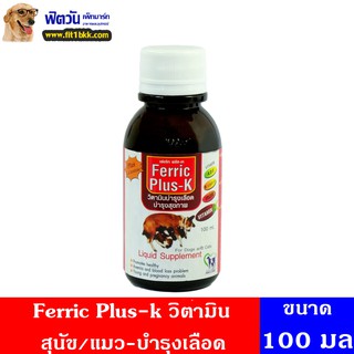 วิตามินสำหรับสุนัข/แมว-บำรุงเลือดน้ำ Ferric Plus-k 100มล