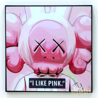 KAWS BFF #3 คอวส์ I LIKE PINK รูปภาพ​ติด​ผนัง​ pop art Cartoon การ์ตูน กรอบรูป แต่งบ้าน ของขวัญ ภาพพิมพ์