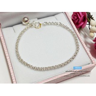 สร้อยข้อมือเงินแท้สำหรับเด็ก ลายห่วงคู่ : HB0002
