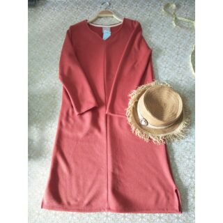 Sale เดรสไหมพรม สีอิฐ สาวอวบ