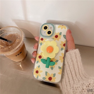 เคส สำหรับ ไอโฟน เคสซิลิโคน 13 promax สำหรับ iPhone X XS MAX XR  7+ 8PLUS 13 12 11 Pro max ไอริงทานตะวันนูน TPU-R1723