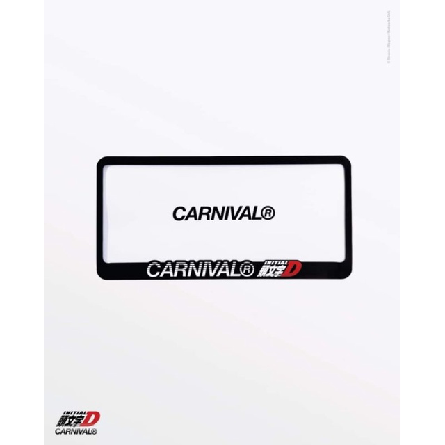 กรอบป้ายทะเบียนรถยนต์ CARNIVAL x Initial D LICENSE PLATE FRAME BLACK (2pcs) พร้อมส่ง!!!