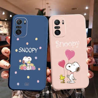 เคสโทรศัพท์มือถือแบบนิ่ม ลายสุนัขสนูปปี้ ขอบสี่เหลี่ยม สําหรับ Xiaomi Redmi Note 10 Pro 9S 9A POCO X3 NFC M3 Pro 5G