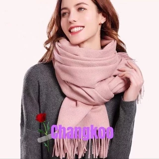 ผ้าพันคอแคชเมียร์ (Cashmere Scarf) สีพื้น กันลม กันหนาว กันแดด เนื้อผ้าดี สีสันสวยงาม สินค้าพร้อมส่ง