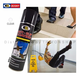 BOSNY สเปรย์เคลือบพื้น กันลื่น ป้องกันพื้นลื่น บันได พื้นห้องน้ำ สีใส CLEAR ANTI-SLIP COATING SPRAY PAINT 600ml