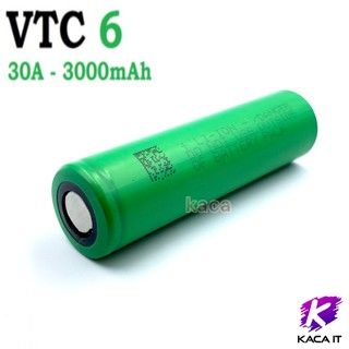 ถ่านชาร์จแบต VTC6 18650VTC 3000mAh ถ่านชาร์จ 18650 Hight-Drain 30A แพค 1 ก้อน