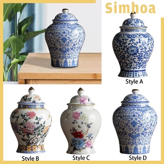 [SIMHOA] โหลกระปุกกระเบื้องพอร์ซเลน เพ้นท์มือ สวยงาม ขนาด 1300 มล. สําหรับใส่ของขวัญแต่งงาน ปาร์ตี้