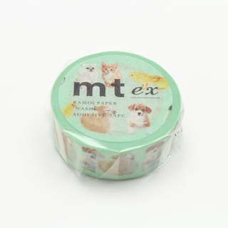 mt ex Masking Tape เทปตกแต่งจากญี่ปุ่น ลาย Baby Animals สีเขียวอ่อน ขนาด 1.8 ซม. x 10 ม.