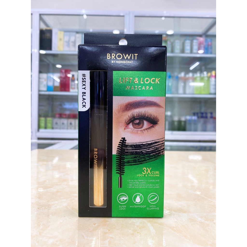 Browit By Nongchat Lift &amp; Lock 3X Curl Thailand Super Curved Mascara