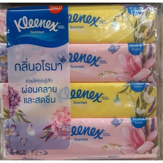 กระดาษเช็ดหน้า Kleenex กลิ่นอโรมา กระดาษมีกลิ่นหอม 110 * 4