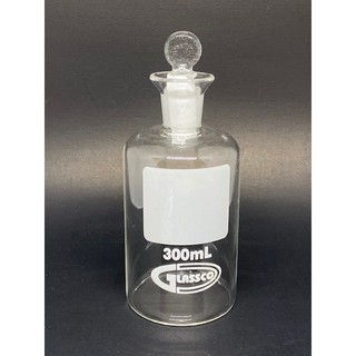 BOD Bottle Boro 3.3 Class A 300ML Lab Grade หนา/ทนสารเคมี/ร้อน/เย็น ขวดใส่สารจุกแก้ว พร้อมฝาครอบพลาสติก