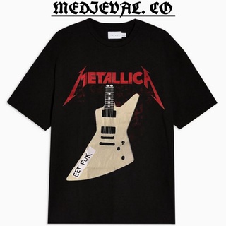 [S-5XL]เสื้อยืด พิมพ์ลายกีตาร์ METALLICA GUITAR วงดนตรีร็อก พรีเมี่ยม สีดํา สําหรับผู้ชาย และผู้หญิง 24S