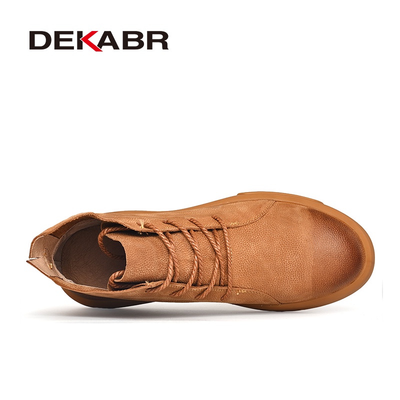 Dekabr รองเท้าบูทข้อสั้น หนังแท้ กันน้ํา แฮนด์เมด แฟชั่นฤดูใบไม้ร่วง ฤดูหนาว สไตล์นักธุรกิจ สําหรับผู้ชาย
