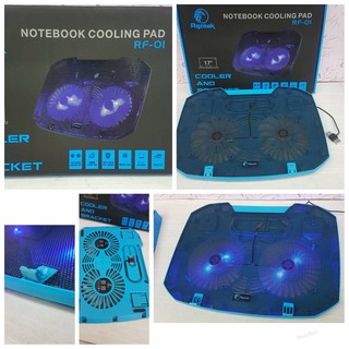 RAZEAK NOTEBOOK Coolerpad พัดลมระบายความร้อนโน็ตบุ๊ค ขนาด12-17นิ้ว 2 ใบพัด รุ่น RF-01 ระบายความร้อนด้วยระบบดูด พัดลมคู่