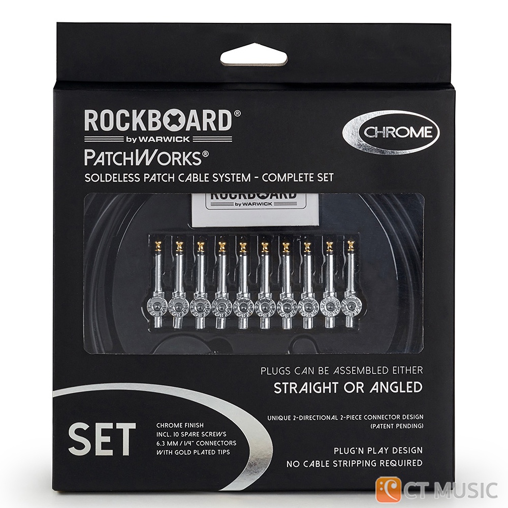 RockBoard PatchWorks Solderless Patch Cable Set Chrome