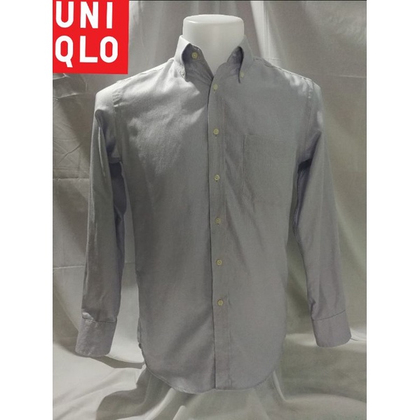 UNIQLO Brand_2nd hand (BK1) เสื้อเชิ้ตแขนยาวผ้าฝ้าย​ ​100%/ Size S/ Made in China 🇨🇳/ แท้มือสองกระสอบนำเข้า​