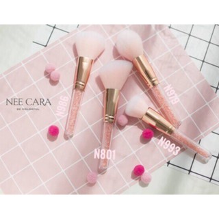 NEE CARA แปรงแต่งหน้าด้ามคริสตัล น่ารัก ขนฟู นุ่ม ไม่ระคายผิว Pink Crystal Collection *ของแท้*