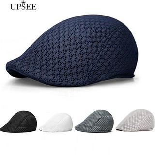 * หมวกตาข่าย Unisex ตาข่าย Sun Cap แบน Berets Newsboy หมวกเบสบอล Cabbie