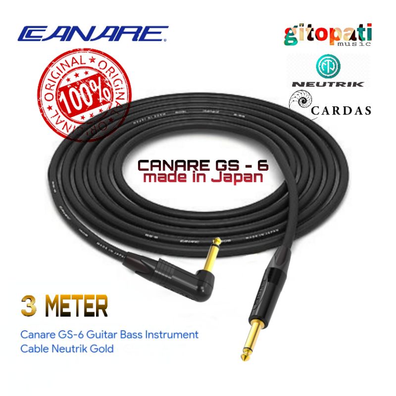 CANARE GS 6 vs Neutrik NP2X ถึง NP2RX B ทอง 3 เมตร GS6 GS-6 ญี่ปุ่น