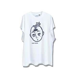 Notbasic เสื้อยืดโอเวอร์ไซส์ แขนกุด “Sad kid”, “Sad Kid” Oversized Sleeveless ( ขาว)