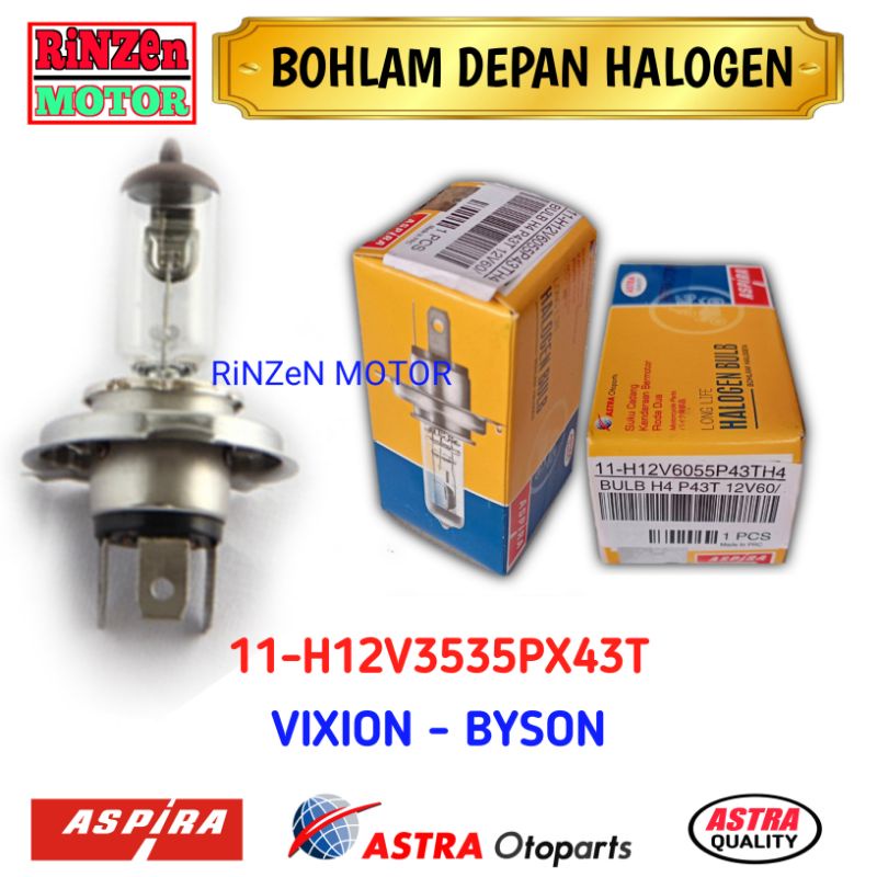 หลอดไฟหน้า Vixion Byson, Verza, Halogen Aspira 11-H12V3535PX43T