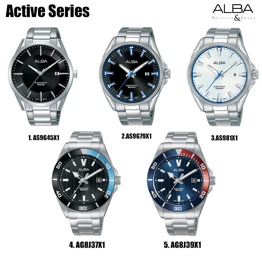 นาฬิกา Alba ผู้ชาย ของแท้ สาย Stainless รับประกันศูนย์ไทย 1 ปี  AS9G79X1, AS9G81X1, AS9G45X1