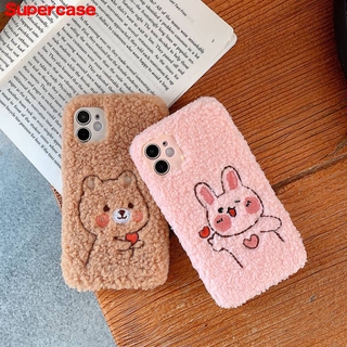 Soft Cover For Samsung Galaxy A02s A32 A42 A12 5G A72 A52 M51 M31s S21 Plus Ultra S20 Plus Ultra FE Lite Cartoons Phone Case Cute Warm Plush Bunny Bear Lovely Back Cover