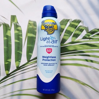 (Banana Boat®) Light As Air Broad Spectrum Sunscreen Spray SPF 50+, 170 g บานาน่า โบ๊ท ไลท์ แอส แอร์ สเปรย์กันแดด