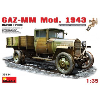 โมเดลรถบรรทุกทหาร MiniArt 1/35 MI35134 Gaz-MM Mod. 1943 Cargo Truck