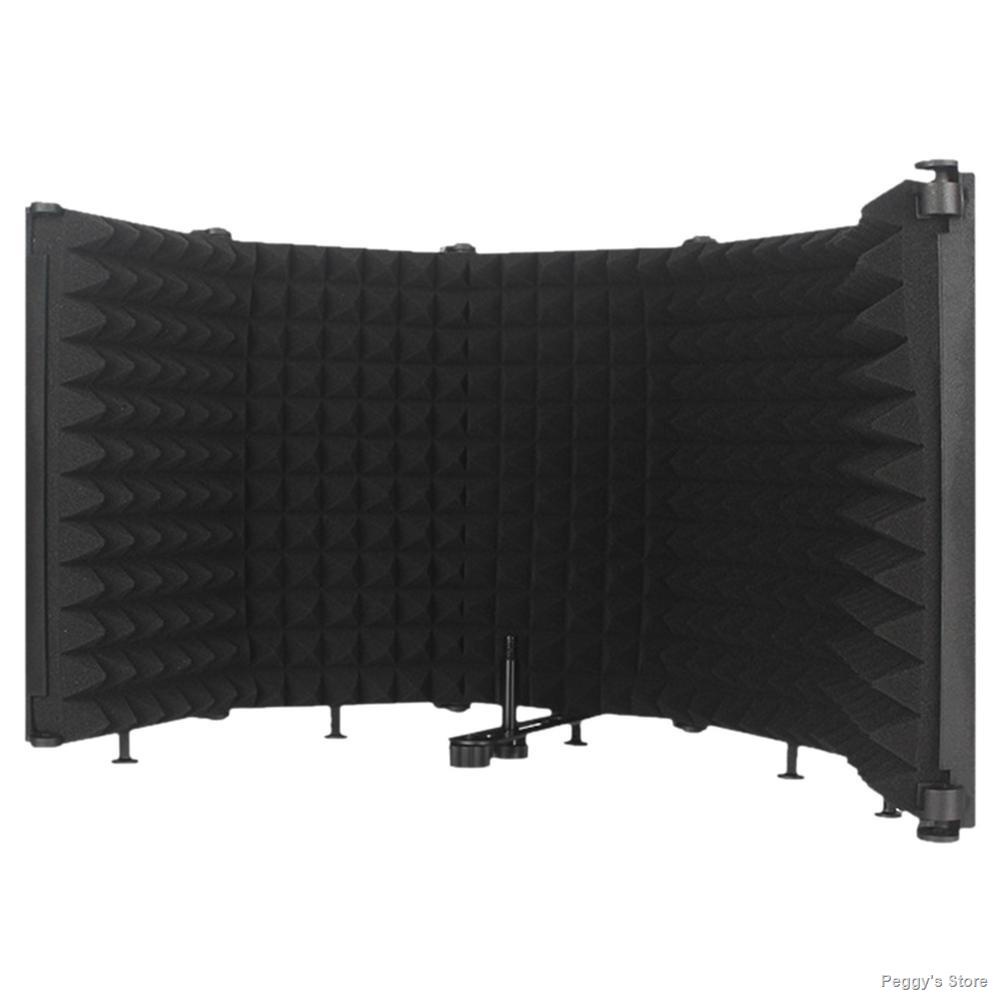 ไมโครโฟน 3/5 Panels Adjustable Microphone Isolation Shield Cover Wind ...