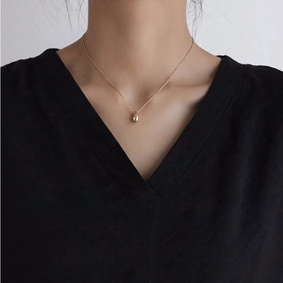 สร้อยคอหยดน้ำสีทองมินิมอล Simple Drop Solid Necklace