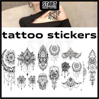 【Start Magic Tattoo】สติกเกอร์รอยสักชั่วคราว กันน้ํา ติดทนนาน 2 สัปดาห์ 21 ซม. × 10 ซม. 15 วัน