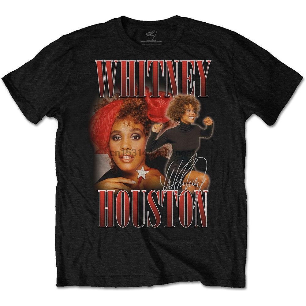 Black Whitney Houston 90S Homage Official Tee T Shirt Mens Unisex