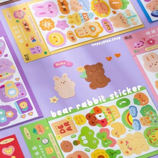 ลด 20% ทั้งร้าน ใช้โค้ด SBC6SU bear rabbit sticker สติ๊กเกอร์หมี กระต่าย ไดคัทสไตล์เกาหลี