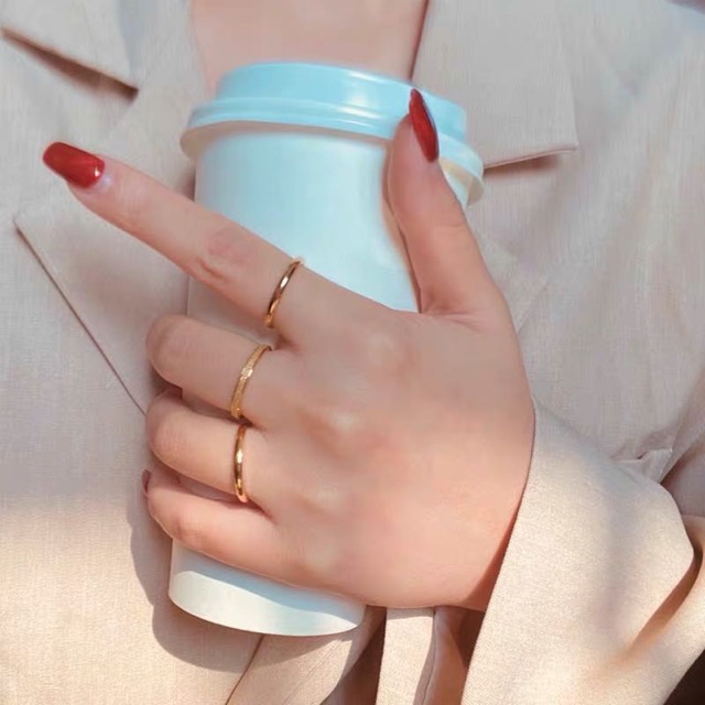 [#91]แหวนเซ็ต แหวน แหวนคู่ สามวงเซ็ตใส่แยก/รวมได้หมด แหวนแฟชั่น สแตนเส