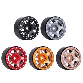 ขอบดุมล้อรถไต่หินบังคับ CNC ขนาด 1.0 นิ้ว สําหรับรถไต่หินบังคับ 1/24 Axial SCX24 90081 AXI00001 Gladiator 4 ชิ้น