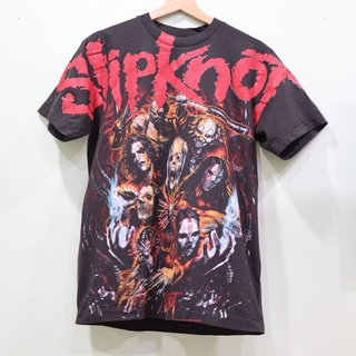 เสื้อวงSlipknot ลายโอเวอร์ปริ้น สไตล์วินเทจ สกรีนทั้งตัว ผ้านอก เสื้อOVP เสื้อโอเวอร์ไซส์ เสื้อวงดนตรีต่างประเทศ
