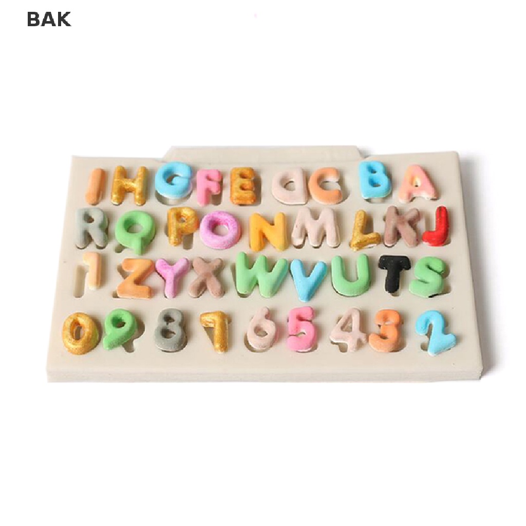 Bak แม่พิมพ์ซิลิโคน รูปตัวอักษร ตัวเลข สําหรับทําเค้ก ช็อคโกแลต ฟองดองท์ DIY - รูปที่ 2