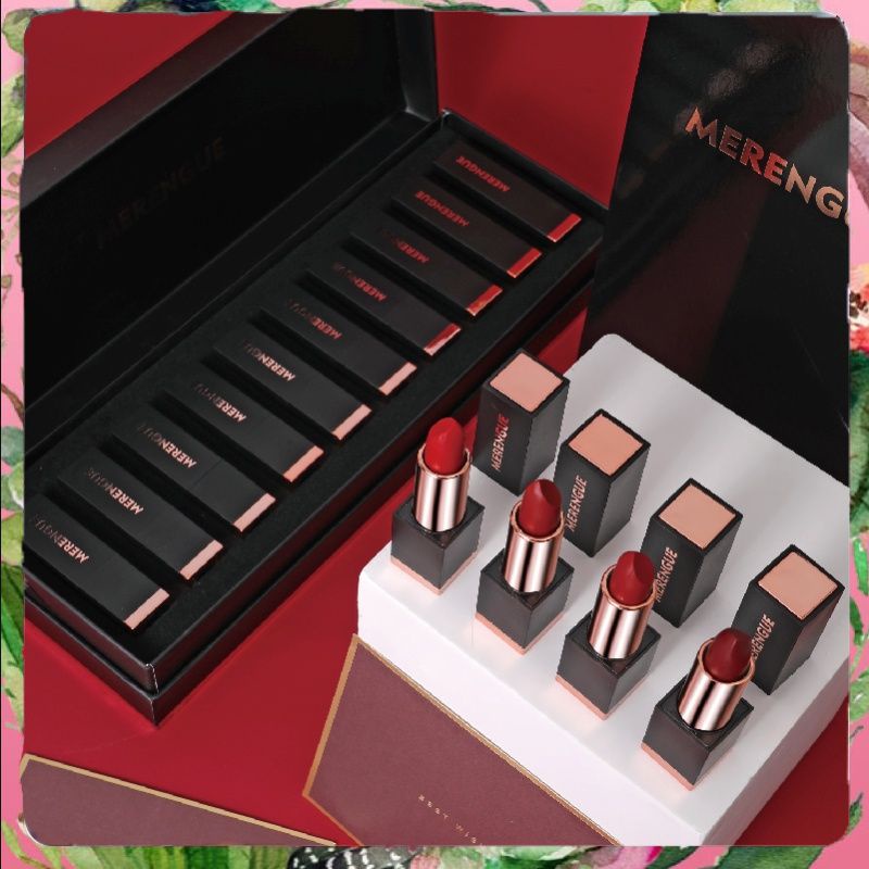 WINE 10*lip gloss MERENGUE Lipstick Set Gift Box 10pcs Big Brand