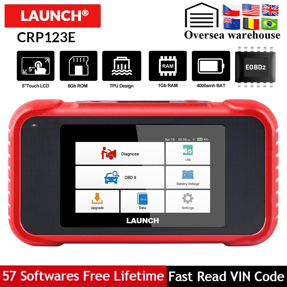 มาใหม่ LAUNCH X431 CRP123E OBD2 รหัส Reader สําหรับเครื่องยนต์ ABS ถุงลมนิรภัย SRS Transmission OBD 
