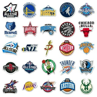 สติกเกอร์ ลายโลโก้บาสเก็ตบอล NBA Team กันน้ํา แบบสร้างสรรค์ สําหรับติดตกแต่งรถยนต์ DIY จํานวน 50 ชิ้น