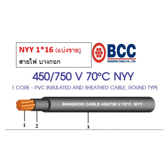 สายไฟ NYY 1x16 บางกอก